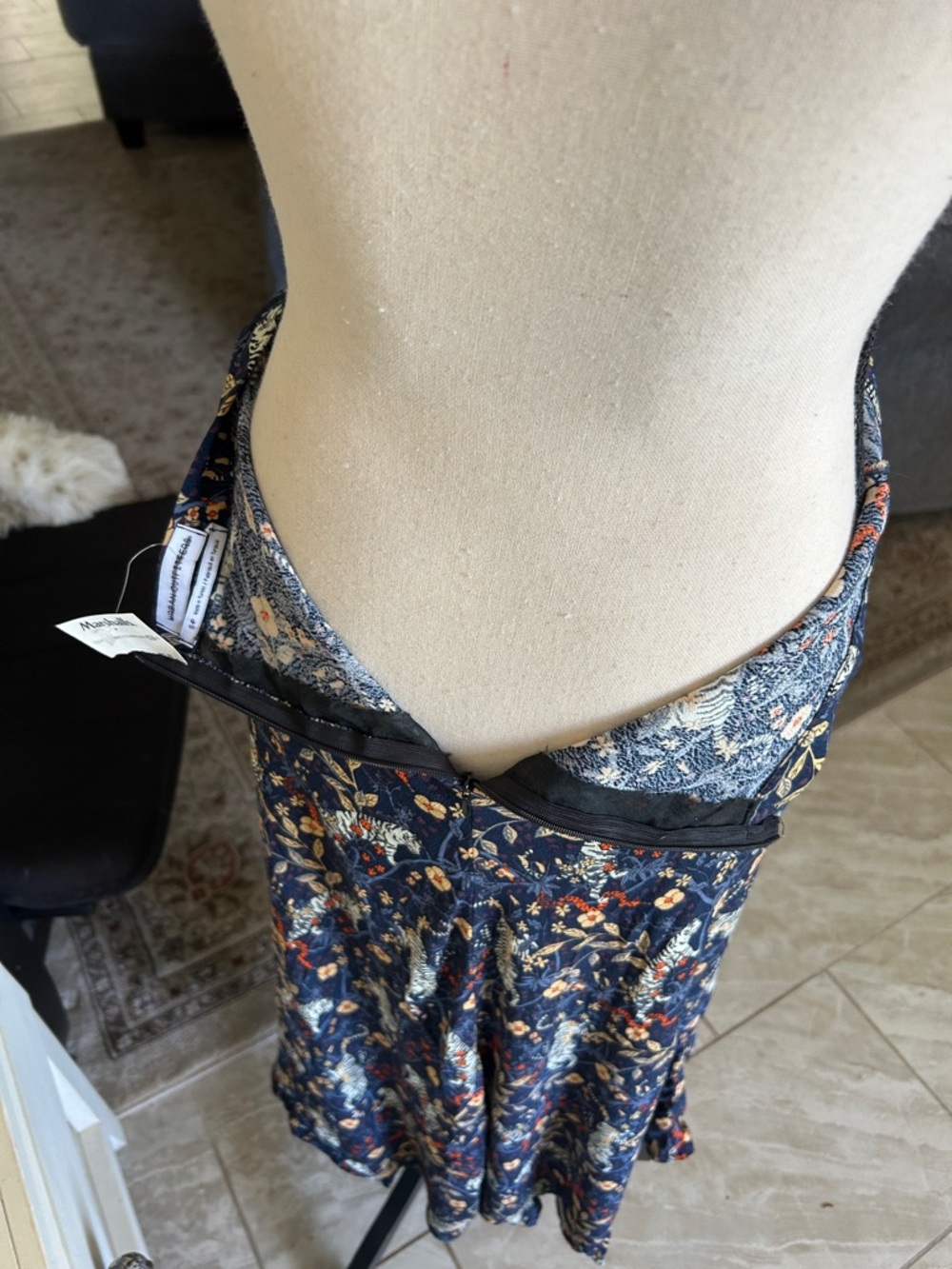 NWT urban outfitters novelty floral tiger animal printed midi flowy skirt S - Picture 7 of 11